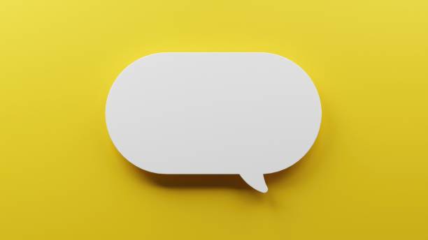 istock Bubble speech paper cutout yellow background illustration 1672075332