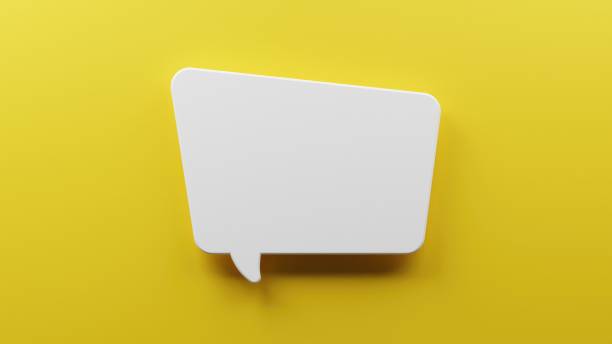 istock Bubble speech paper cutout yellow background illustration 1672075333