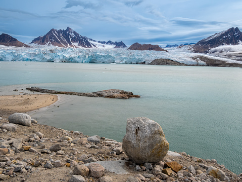 LilliehÃ¶Ã¶kbreen glacier complex in Albert I Land and Haakon VII Land at Spitsbergen, Svalbard.