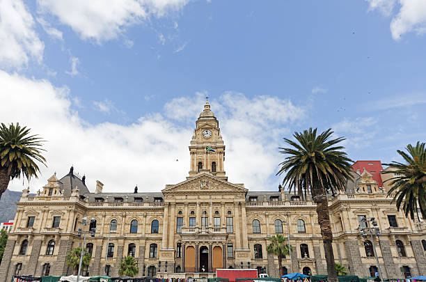Cape Town City Hall is a large Edwardian building in Cape Town city, South Africa, centre which was built in 1905. It is located on the Grand Parade to the west of the Castle and is built from honey-coloured oolitic limestone imported from Bath in England