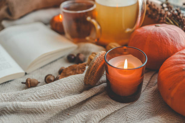 istock Autumn composition in the home interior, aesthetics 1672090200