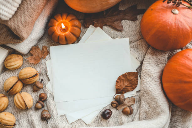 istock Craft paper with place for your text in autumn decor 1672091785