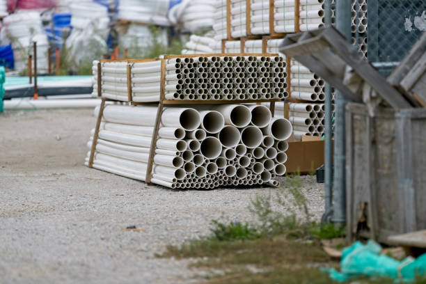 PVC Pipe is stacked, bundled and delivered to plumbing supply houses.  The ends form cool patterns and abstracts.