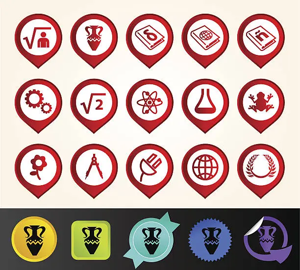 Vector illustration of Education icons