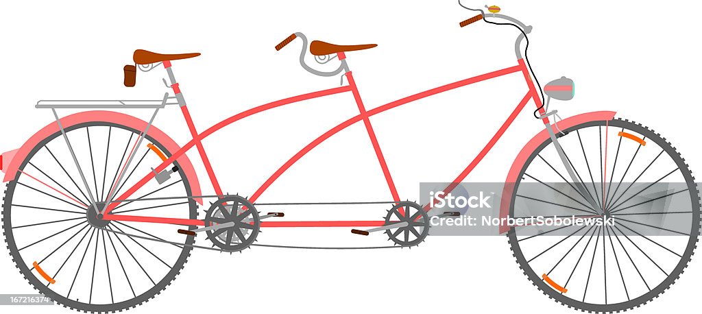 Тандем. - Векторная графика Тандем - Двухколёсный велосипед роялти-фри