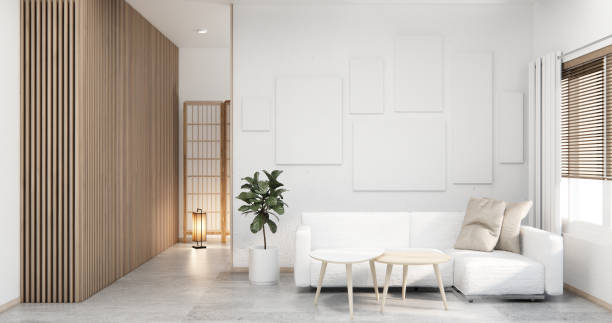 istock Sofa japan on room tropical interior.3D rendering 1672174279