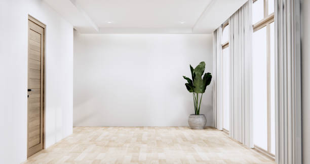 istock white Empty wooden room, Cleaning japan room interior, 3D rendering 1672175419