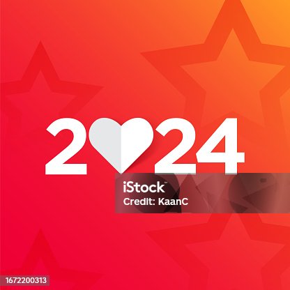 istock 2024 lettering on abstract background. Happy New Year. Abstract numbers vector illustration. Holiday design for greeting card, invitation, calendar, etc. vector stock illustration 1672200313