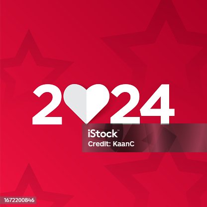 istock 2024 lettering on abstract background. Happy New Year. Abstract numbers vector illustration. Holiday design for greeting card, invitation, calendar, etc. vector stock illustration 1672200846