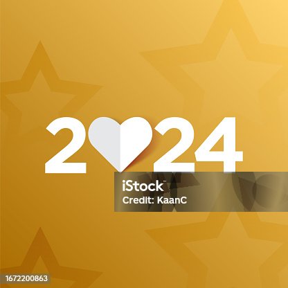 istock 2024 lettering on abstract background. Happy New Year. Abstract numbers vector illustration. Holiday design for greeting card, invitation, calendar, etc. vector stock illustration 1672200863