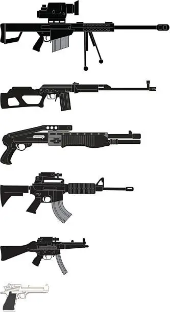 Vector illustration of Guns