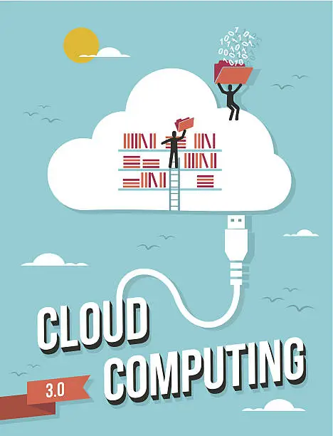 Vector illustration of Cloud computing concept