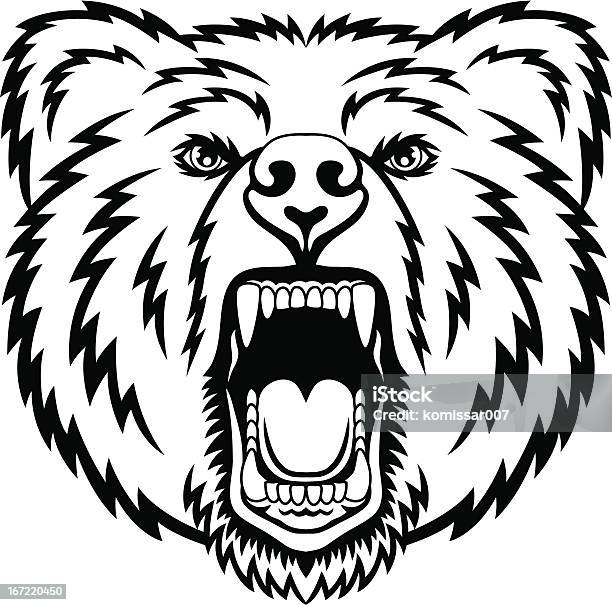 Urso Growling - Arte vetorial de stock e mais imagens de Animal - Animal, Dente de presa, Agressão