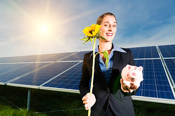 istock Green Energy - Solar panels with blue sky 167220663