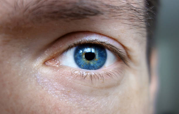 occhi azzurri di un uomo - occhi azzurri foto e immagini stock
