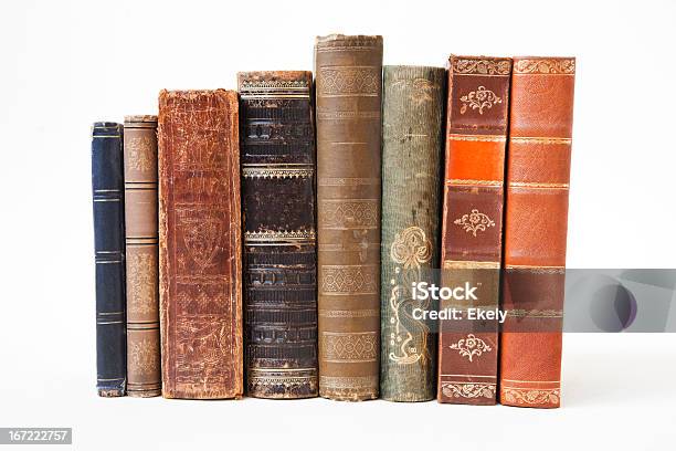Old Books On White Background Stock Photo - Download Image Now - Book, Antique, White Background