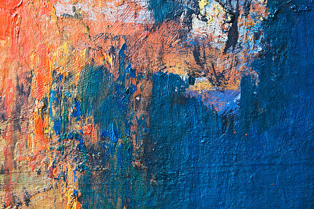 istock Abstract painted blue and orange  art backgrounds. 167222776