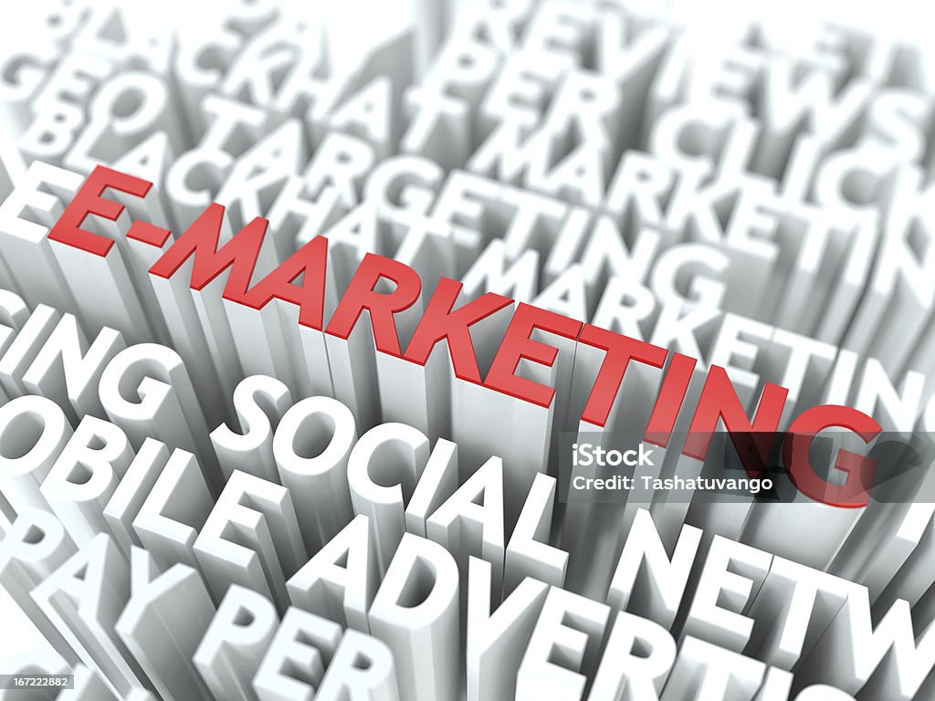 E-Marketing conceito. - Foto de stock de Computador royalty-free