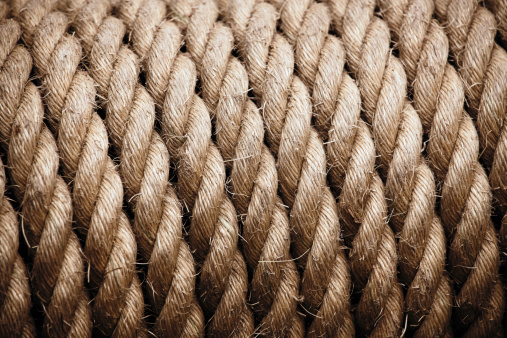 Close up of coiled rope.