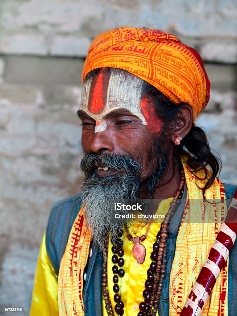 Sadhu. Sadhu portrait. Nepal, Kathmandu, Pashupatinath Temple. Adult Stock Photo
