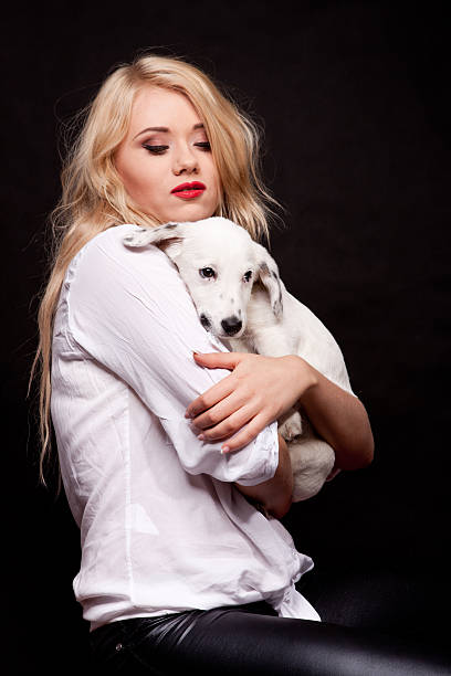 istock Charming lady and young Dalmatian 167223422