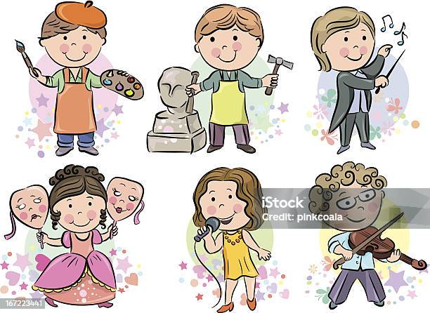 Professions Kids Set 2 Stock Illustration - Download Image Now - Child, Sculptor, Musician