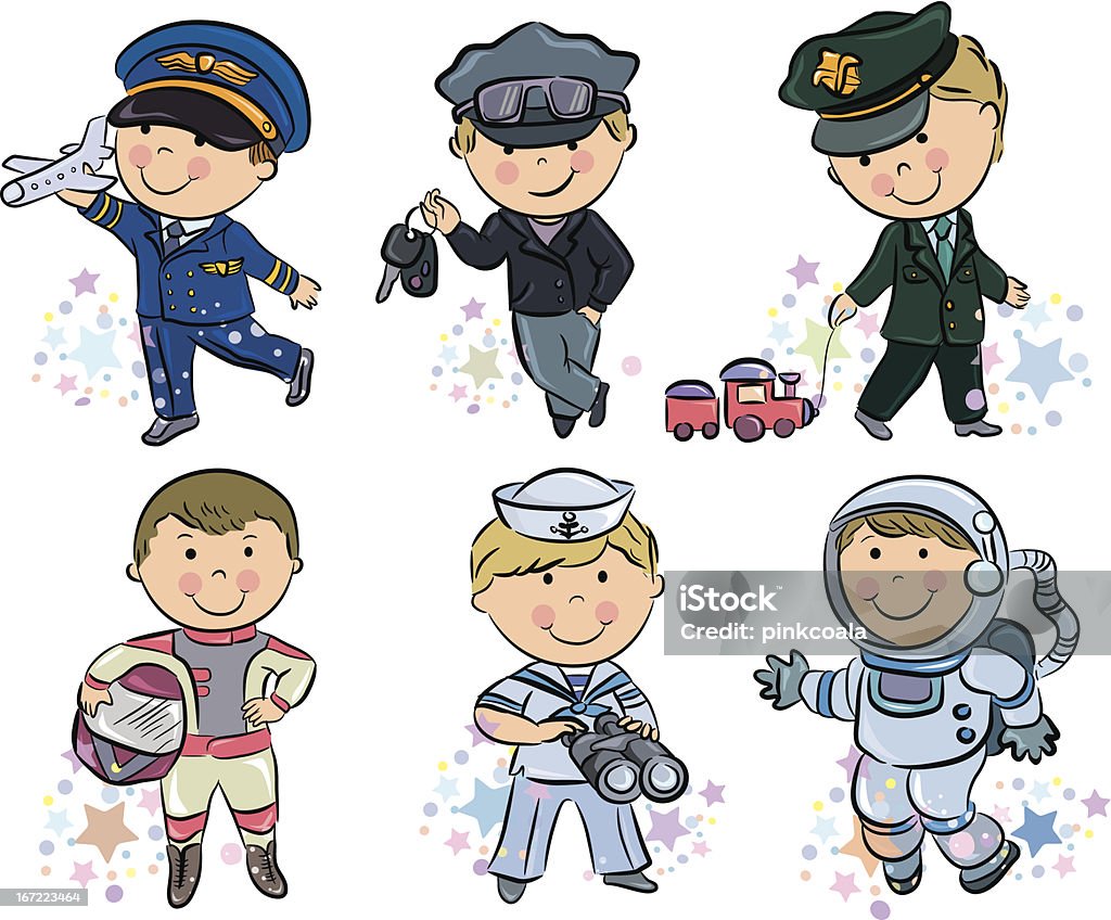 Professions kids set 1 Professions kids set 1. Contains transparent objects. EPS10. Train Engineer stock vector