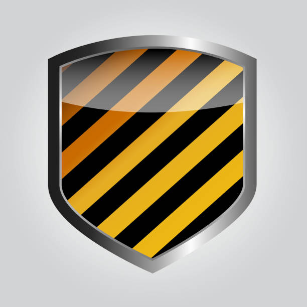 ilustraciones, imágenes clip art, dibujos animados e iconos de stock de proteger shield ilustración vectorial - shield shielding riot shield computer