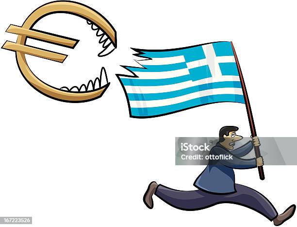 Ilustración de Griego Amenaza Para La Crisis De La Zona Euro y más Vectores Libres de Derechos de Actividades bancarias - Actividades bancarias, Adulto, Amenazas