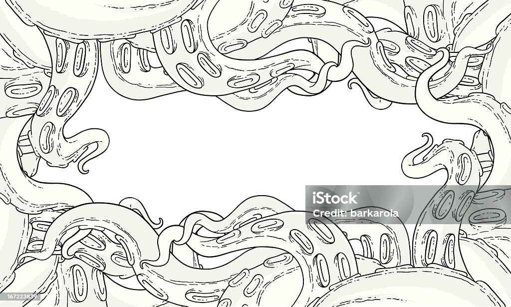 Vetor moldura com tentáculos - Royalty-free Polvo arte vetorial