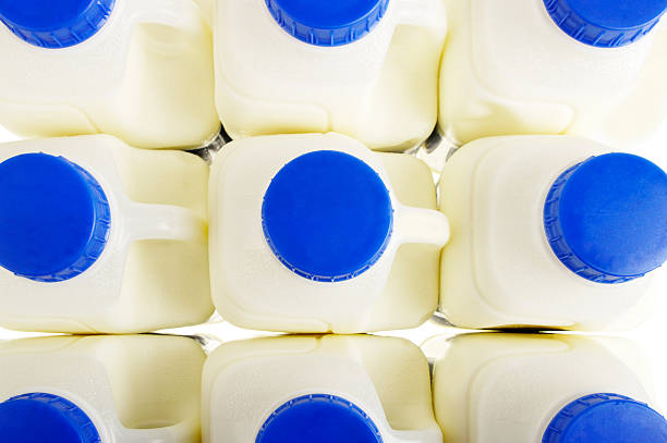 small plastic kefir bottle on a white background