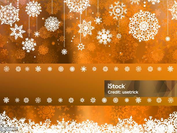 Laranja Natal Com Floco De Neve Eps 8 - Arte vetorial de stock e mais imagens de Abstrato - Abstrato, Comemoração - Conceito, Computação Gráfica