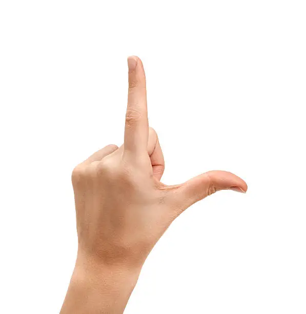 The letter L using American Sign Language