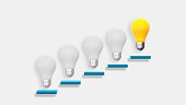 Climbing steps towards a light bulb concept of success growth and development