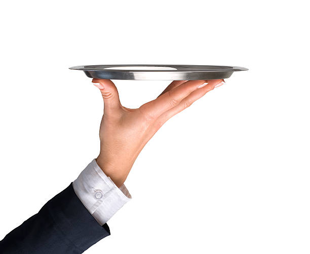istock Silver tray with hand and arm 167226203