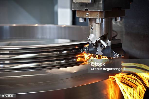 Manufacturing Metal Gears Stock Photo - Download Image Now - Machinery, Manufacturing, Automated