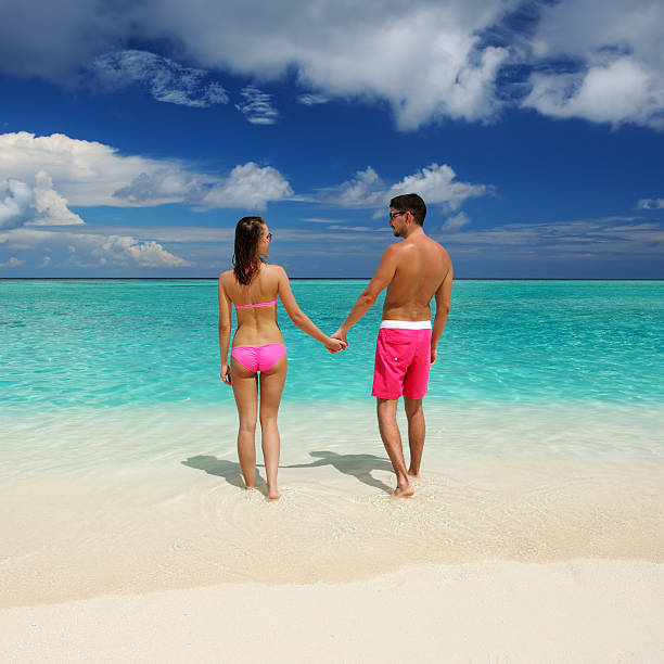 istock Couple on a beach at Maldives 167226379