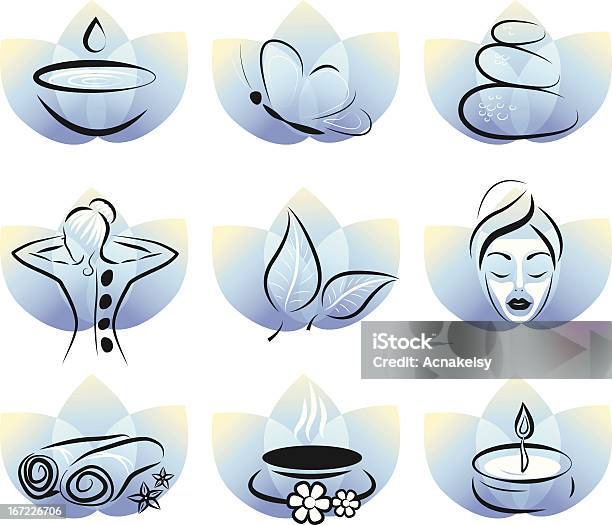 Ensemble Spa Element Vecteurs libres de droits et plus d'images vectorielles de Adulte - Adulte, Baignoire, Beauté