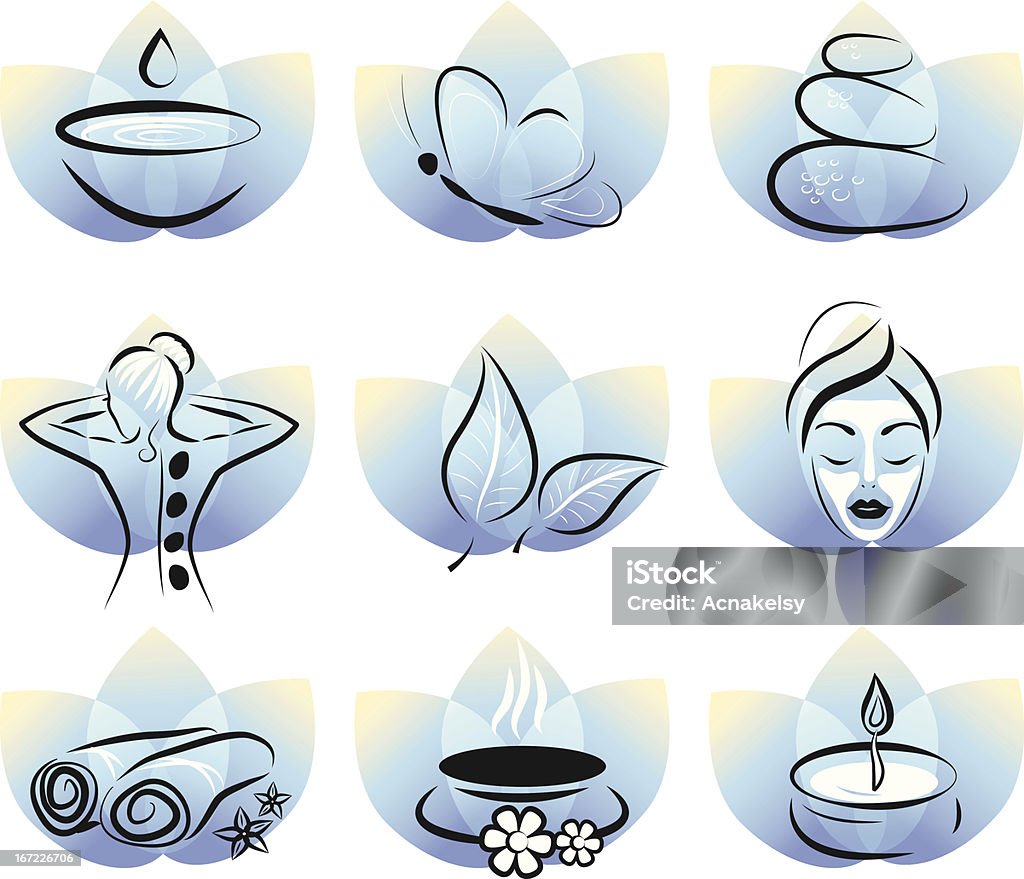 Spa set di elemento - arte vettoriale royalty-free di Adulto