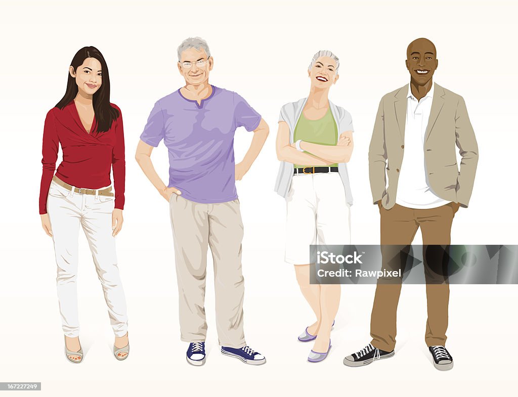 Detailed Smart Casual People  Senior Adult stock vector