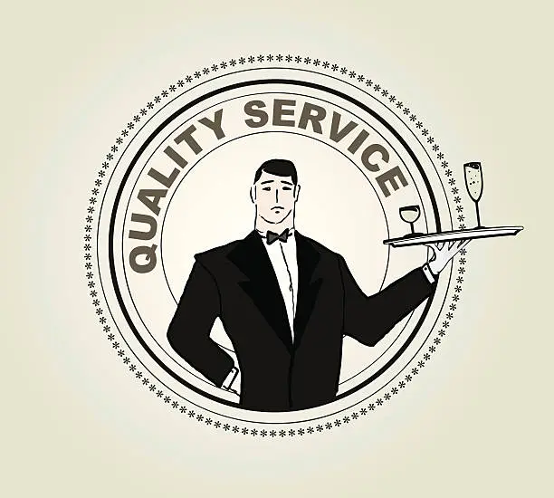 Vector illustration of Restaurant service vector labe