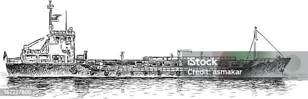 Грузовой Корабль — стоковая векторная графика и другие изображения на тему Буксир - Буксир, Без людей, Белый фон