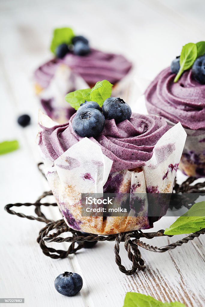 Myrtille cupcakes - Photo de Aliment libre de droits
