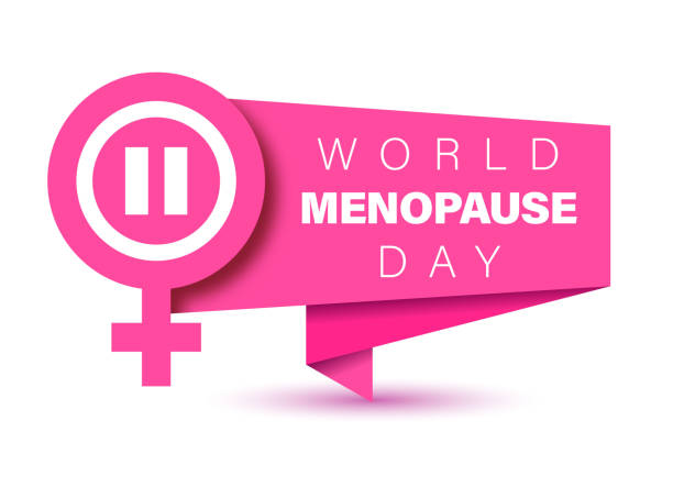 istock World Menopause Day. The female reproductive system. Women climacteric, hormone replacement therapy concept. Paper sign. Medical vector illustration. Health care 1672279260