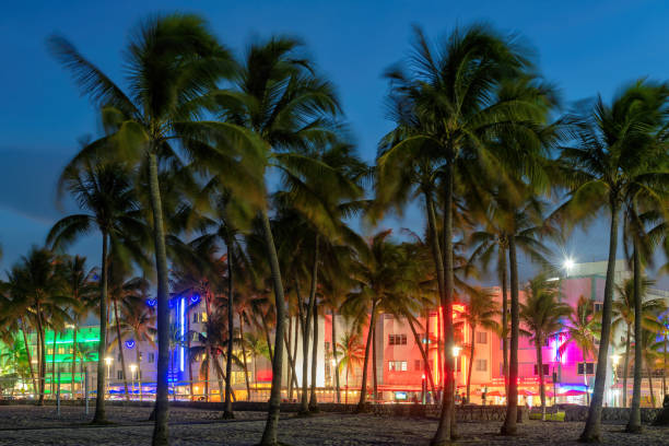 istock Miami Beach at night in Ocean Drive, Miami Beach, Florida. 1672284411