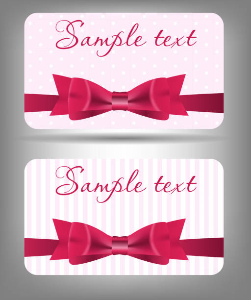 ilustraciones, imágenes clip art, dibujos animados e iconos de stock de tarjeta con arco y cinta. ilustración vectorial - birthday present christmas pink white background