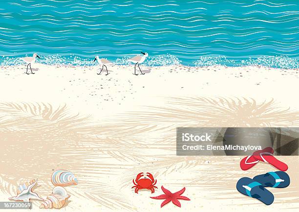 Ilustración de La Playa y más Vectores Libres de Derechos de Litoral - Litoral, Abstracto, Agua