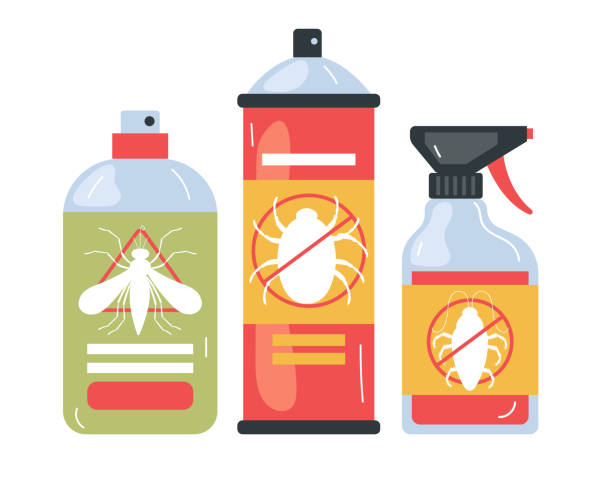 istock Pesticide pest bottle control insect insecticide spray concept. Vector graphic design illustration 1672300671