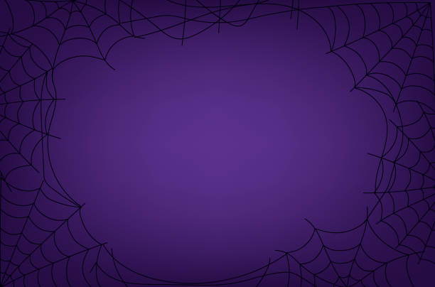 halloween-spinnennetz-grenzspinnennetz-hintergrund-banner-konzept. vektorgrafikdesign-illustration - frame grunge halloween backgrounds stock-grafiken, -clipart, -cartoons und -symbole