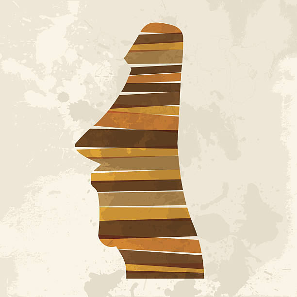 różnorodność ameryka południowa - easter island moai statue chile sculpture stock illustrations